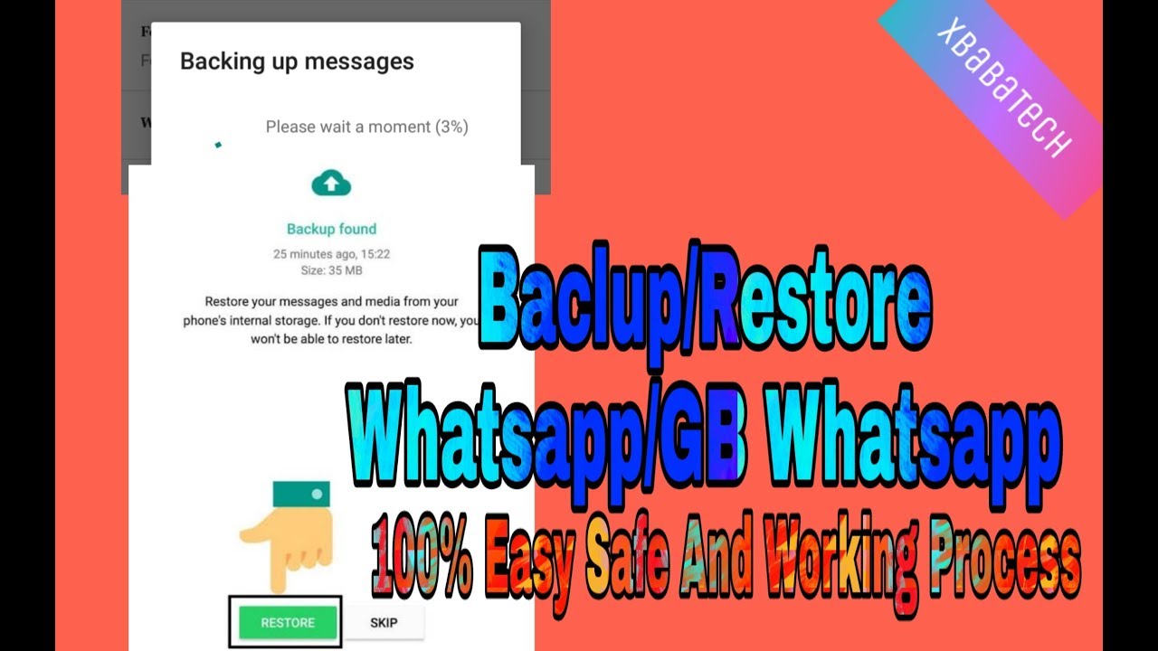 Backup/Restore Whatsapp To Gb Whatsapp Or GbWhatsapp To Whatsapp