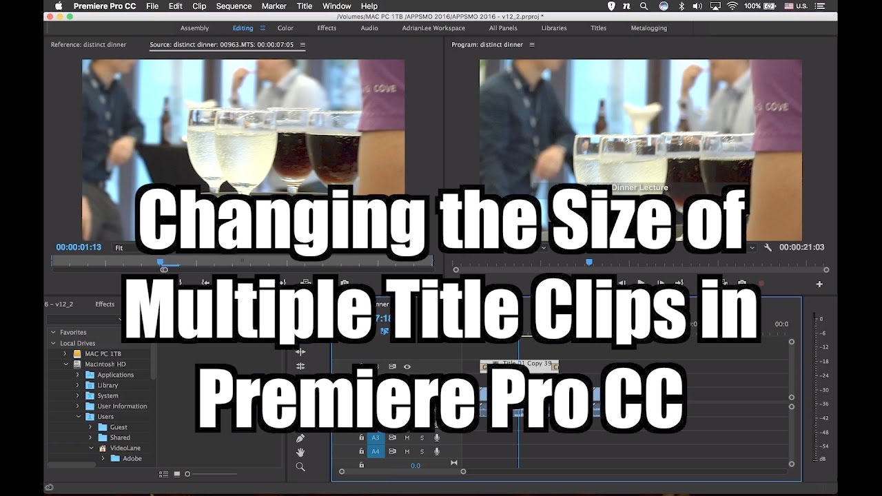 How to Change Multiple Title Frame Size or Resolution | Adobe Premiere Pro CC 2017