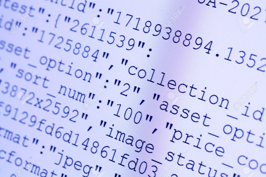 31236917 Close up of HTML codes on LED screen Stock Photo