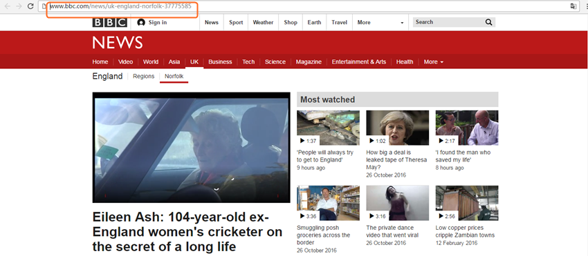 copy bbc video url