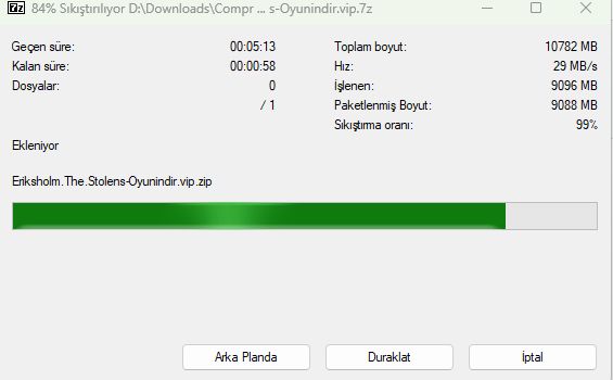 zip dosyasini 7 zip ile bolmek