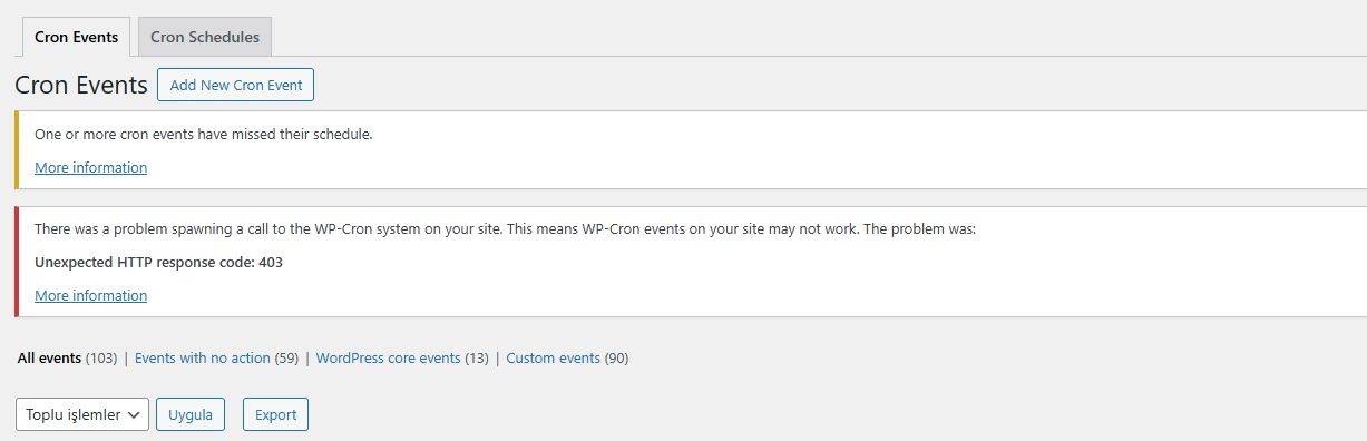 wp crontrol cronjob hatasi cozumu 1