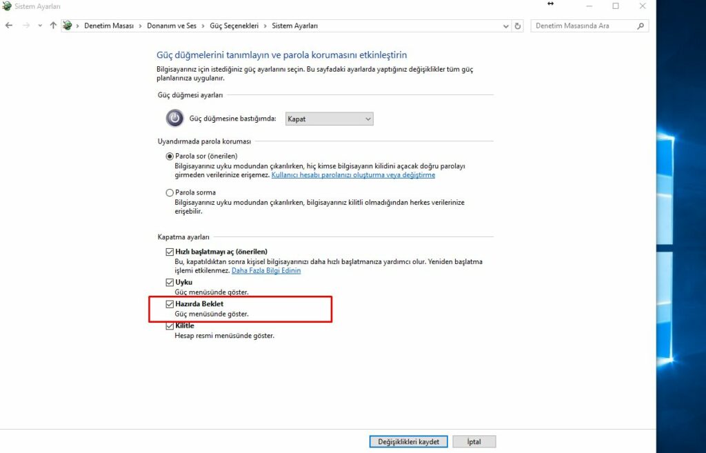 windows7 win8 ve win10 guc menusu hazirda bekleti eklemek 2
