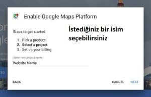 Google Haritalar Projelerinizi Oluşturun