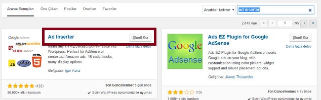 Wordpress Adsene Eklentisi - Ad Inserter