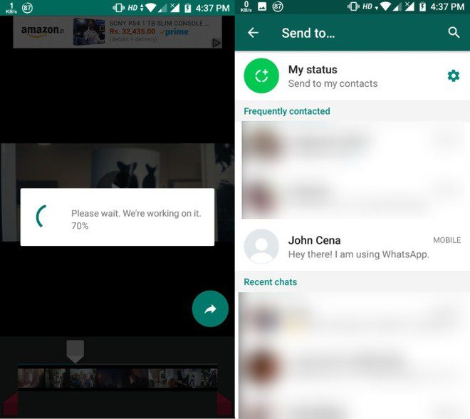 30 saniyeden uzun whatsapp durum videolarini nasil paylasiriz