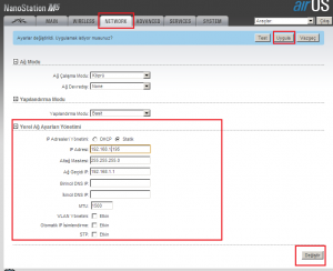 APMODE 20MHZ NETWORK BASIT YAPILANDIRMA