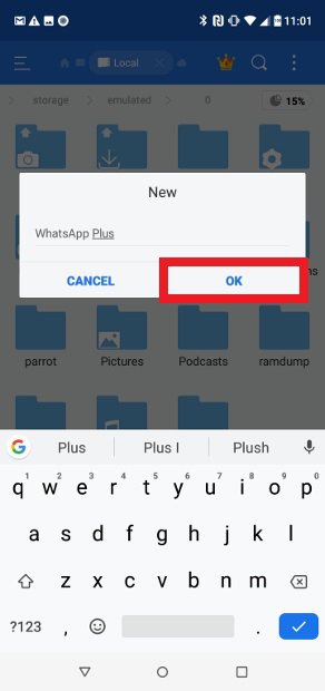 Yeni klasör için bir ad oluşturma
