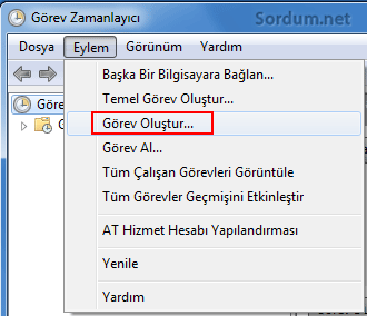 zamanlanmış görev oluştur