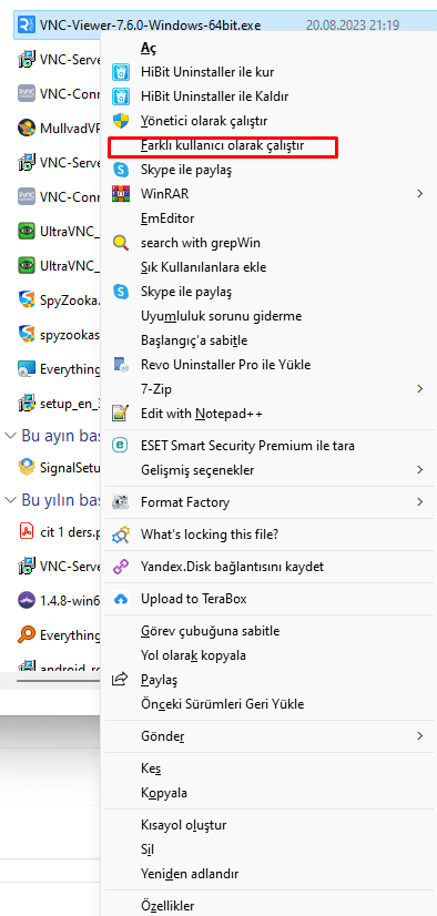 windowsta bir programi farkli kullanici olarak acma farkli kullanici olarak calistir kisayol 4