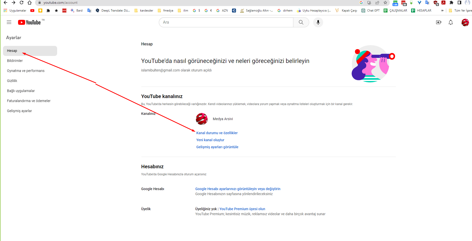 youtube kanala baaka kiaileri ya netici olarak ekleme 01