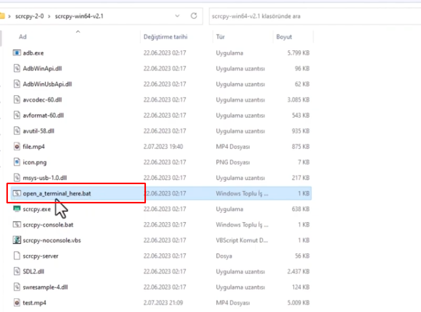 xiaomi ekran paylasimi telefona uygulama yuklemeden pc ile paylasim scrcpy 1